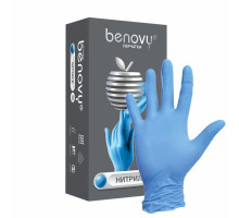 Перчатки нитриловые Benovy. 50 пар (размеры S, M, L, XL)